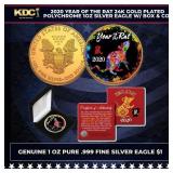 2020 Year of The Rat 24K Gold Plated Polychrome 1o