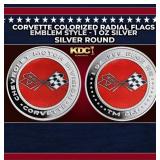 Corvette Colorized Radial Flags Emblem Style - 1 o