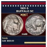 1931-s Buffalo Nickel 5c Grades ms66