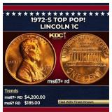 1972-s Lincoln Cent TOP POP! 1c ms67+ rd SEGS