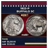 1923-p Buffalo Nickel 5c ms66+ SEGS