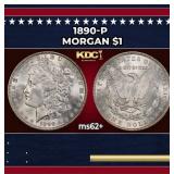 1890-p Morgan Dollar $1 Grades ms62+