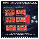 1973-1978 Proof Set Run Plus Bonus Silver Bicenten