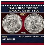 1946-s Walking Liberty Half Dollar Near Top Pop 50