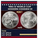 1994-d World Cup Modern Commem Dollar $1 ms70 SEGS