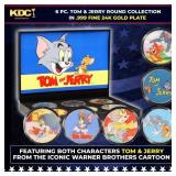 6 Coin Tom and Jerry Gold Plated Round Collection