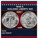 1946-s Walking Liberty Half Dollar 50c Grades ms66