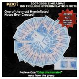 1x 2007-2008 Zimbabwe 100 Trillion Hyperinflation