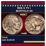 1913-s Ty I Buffalo Nickel 5c ms66 SEGS
