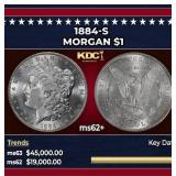 1884-s Morgan Dollar $1 ms62+ USCG