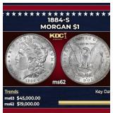 1884-s Morgan Dollar $1 ms62 USCG