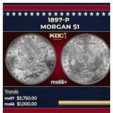 1897-p Morgan Dollar $1 ms66+ SEGS