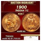 1900 Indian Cent 1c ms66 rd SEGS