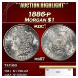 1886-p Morgan Dollar $1 ms67 SEGS