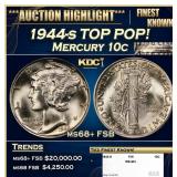 1944-s Mercury Dime TOP POP! 10c ms68+ FSB SEGS