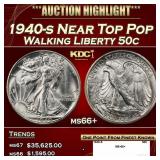1940-s Walking Liberty Half Dollar Near Top Pop 50