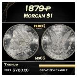 1879-p Morgan Dollar $1 Grades ms65