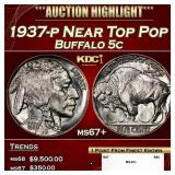 1937-p Buffalo Nickel Near Top Pop 5c ms67+ SEGS