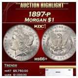 1897-p Morgan Dollar $1 ms66+ SEGS