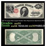 1917 $1 Large Size Legal Tender Note Grades Choice