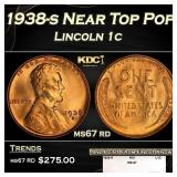 1938-s Lincoln Cent Near Top Pop 1c ms67 rd SEGS