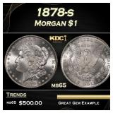 1878-s Morgan Dollar $1 Grades ms65