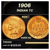 1906 Indian Cent . 1c Grades ms64 rd