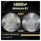 1885-p Morgan Dollar $1 Grades ms62+