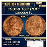 1931-s Lincoln Cent TOP POP! 1c ms67 rd SEGS