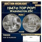 1947-d Washington Quarter TOP POP! 25c ms68 SEGS