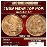 1889 Indian Cent Near Top Pop! 1c ms66+ rd SEGS