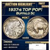 1937-s Buffalo Nickel TOP POP! 5c ms68 SEGS