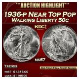1936-p Walking Liberty Half Dollar Near Top Pop 50