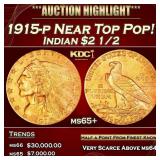 1915-p Gold Indian Quarter Eagle Near Top Pop! $2