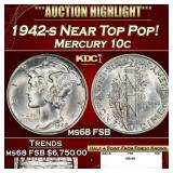 1942-s Mercury Dime Near Top Pop! 10c ms68 FSB SEG