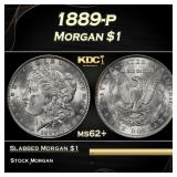 1889-p Morgan Dollar $1 Grades ms62+