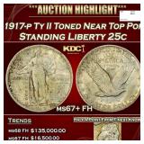 1917-p Ty II Standing Liberty Quarter Toned Near T