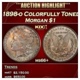 1898-o Morgan Dollar Colorfully Toned $1 ms66+ SEG