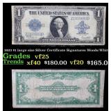 1923 $1 large size Silver Certificate Grades vf+ S