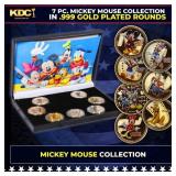 7 Coin Mickey Mouse & Friends Gold Plated Round Co