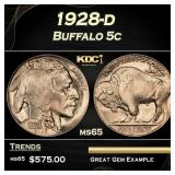 1928-d Buffalo Nickel 5c Grades ms65