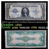 1923 $1 large size Silver Certificate Grades vf+ S