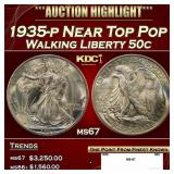 1935-p Walking Liberty Half Dollar Near Top Pop 50
