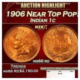 1906 Indian Cent Near Top Pop! 1c ms66 rd SEGS