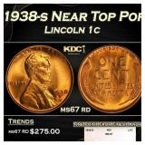 1938-s Lincoln Cent Near Top Pop 1c ms67 rd SEGS