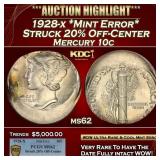 PCGS 1928-x *Mint Error* Struck 20% Off-Center Mer