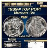 1939-p Mercury Dime TOP POP! 10c ms68 FSB SEGS