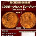 1936-p Lincoln Cent Near Top Pop 1c ms67+ rd SEGS