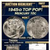 1945-d Mercury Dime TOP POP! 10c ms68+ FSB SEGS