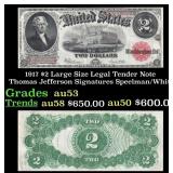 1917 $2 Large Size Legal Tender Note Thomas Jeffer